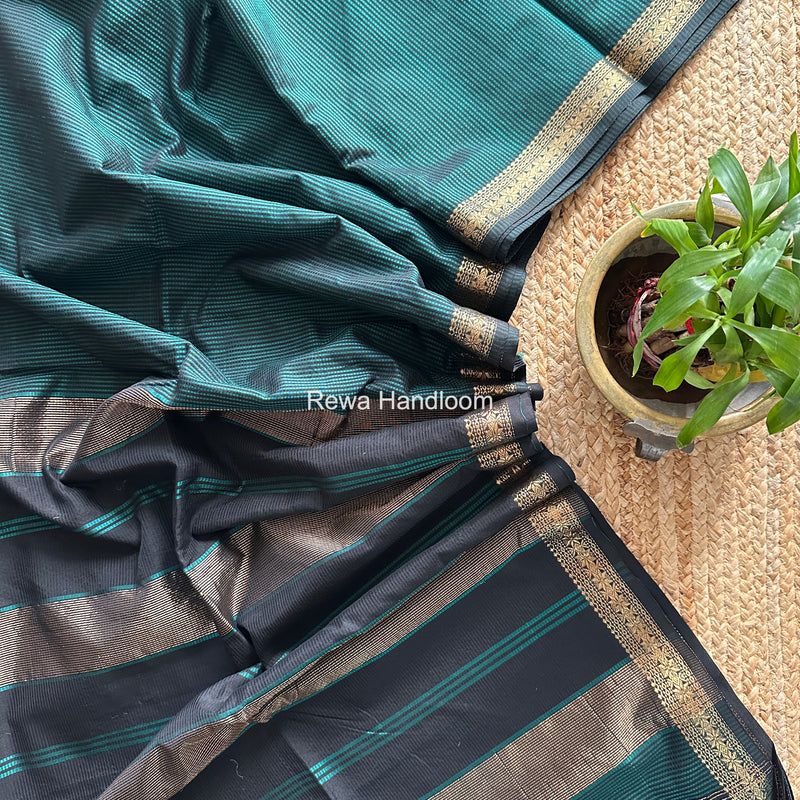 Maheshwari Green Garbha Reshami Silk Saree GS336