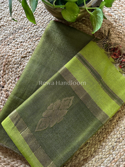 Maheshwari Green-Parrot Green Tissue Buta Dress Material TPT02