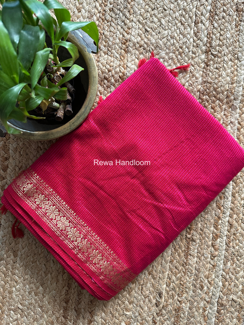 Maheshwari Rani Pink Garbha Reshami Silk Saree GS333