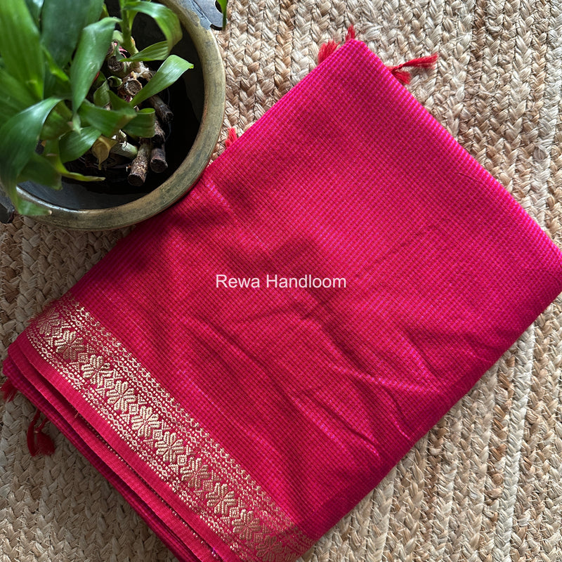 Maheshwari Rani Pink Garbha Reshami Silk Saree GS333