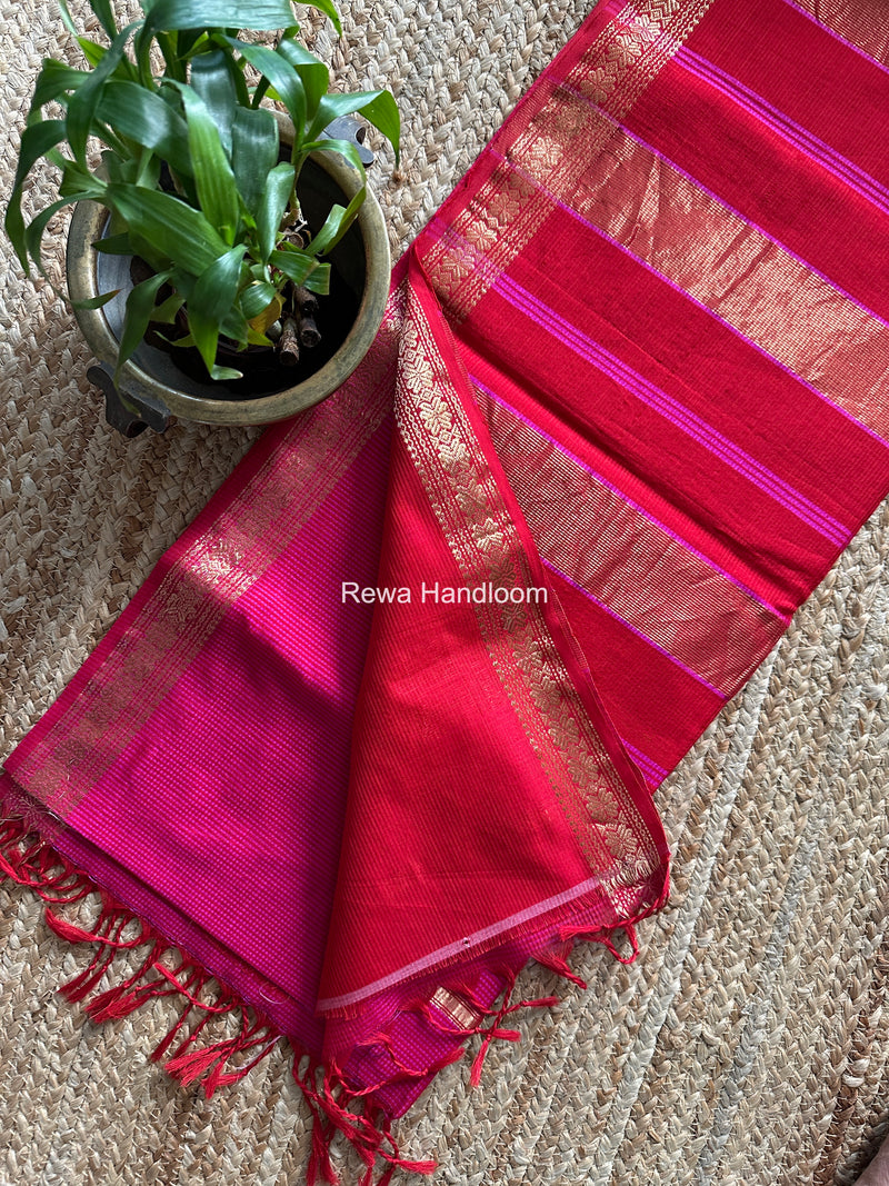 Maheshwari Rani Pink Garbha Reshami Silk Saree GS333