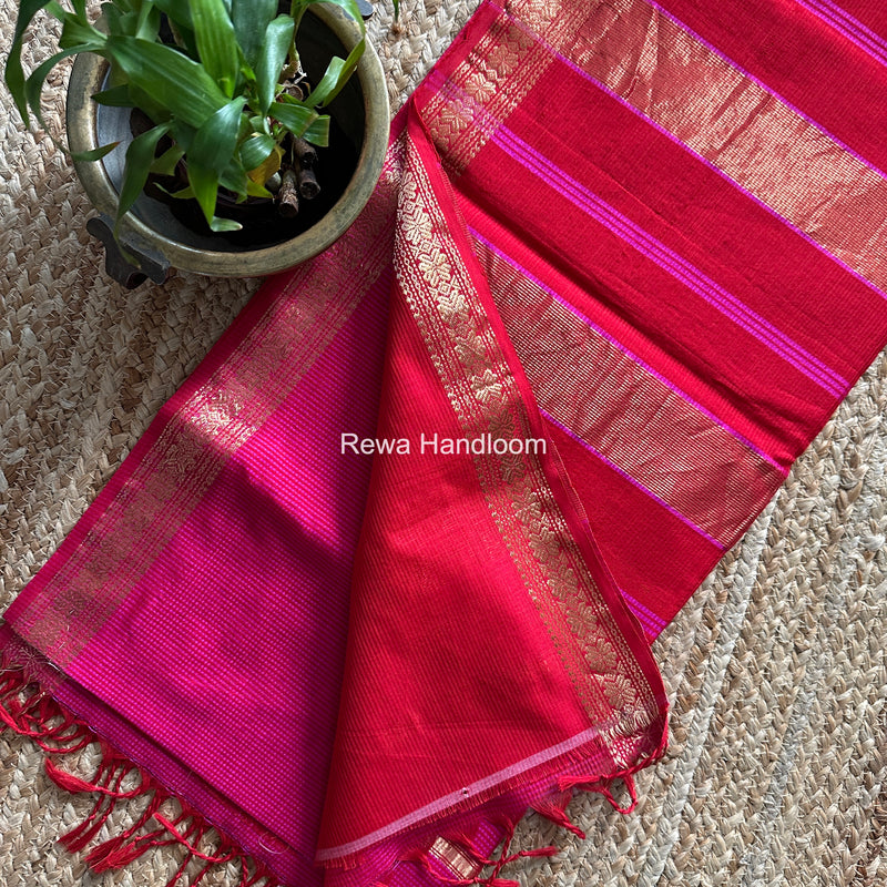 Maheshwari Rani Pink Garbha Reshami Silk Saree GS333