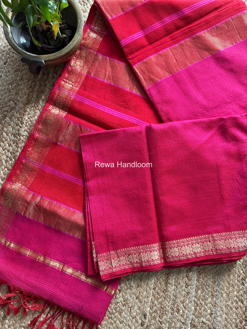Maheshwari Rani Pink Garbha Reshami Silk Saree GS333