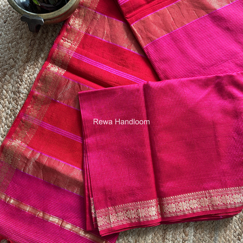 Maheshwari Rani Pink Garbha Reshami Silk Saree GS333