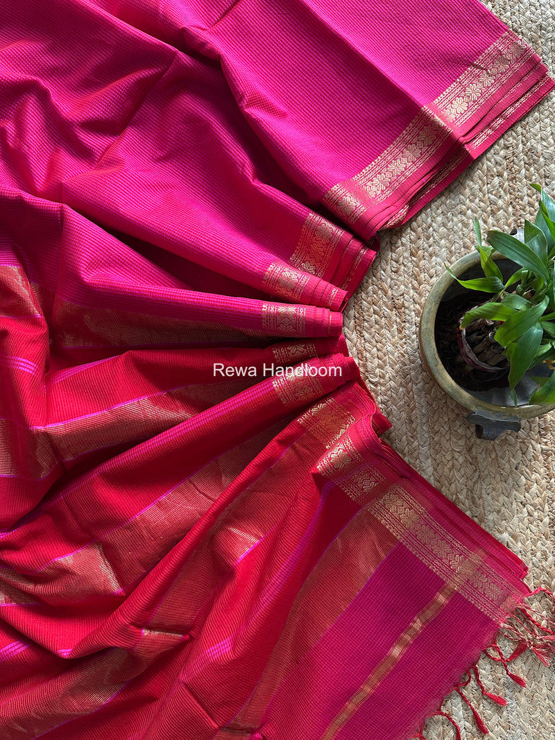 Maheshwari Rani Pink Garbha Reshami Silk Saree GS333