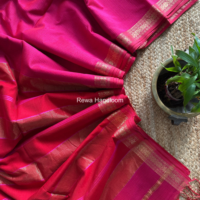 Maheshwari Rani Pink Garbha Reshami Silk Saree GS333