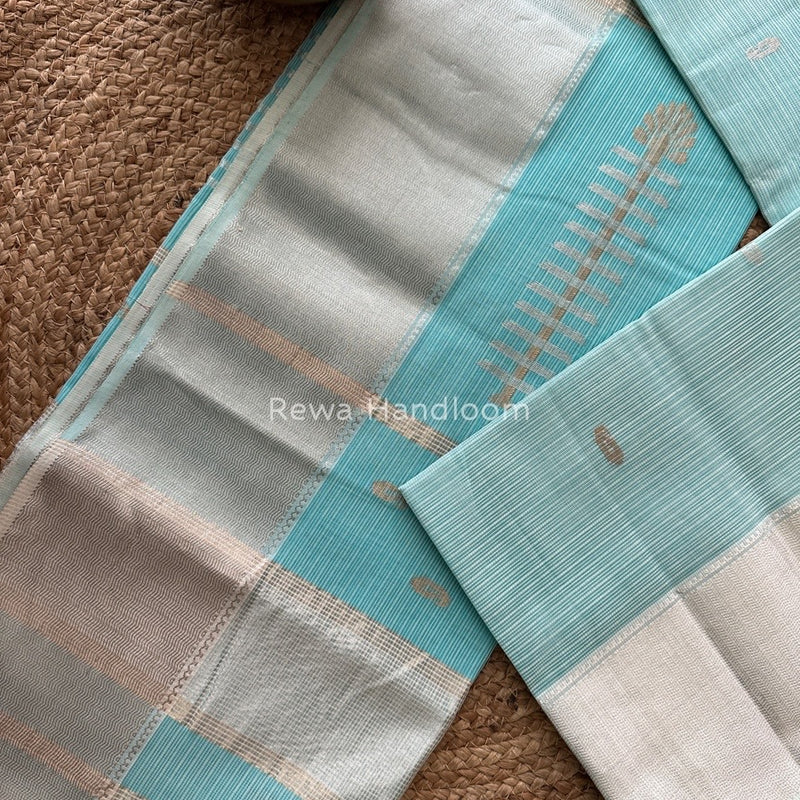 Exclusive Maheswari Sea Green Silver Butti Buta Saree SBP011