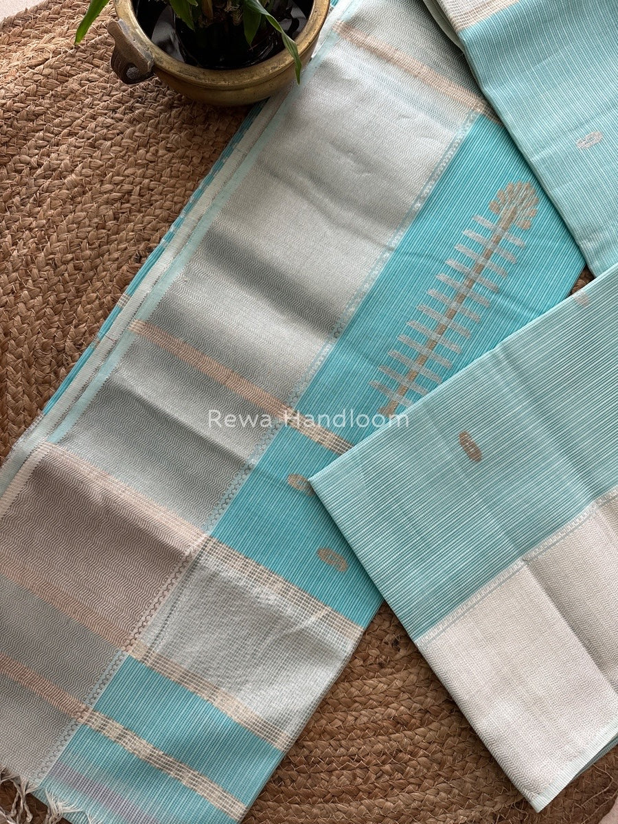 Exclusive Maheswari Sea Green Silver Butti Buta Saree SBP011