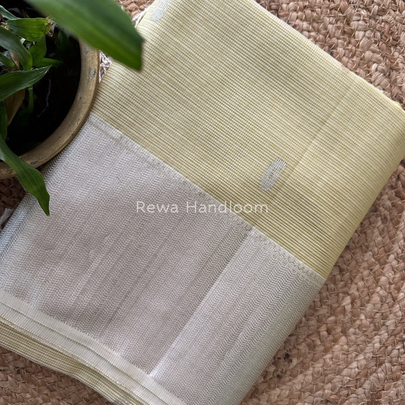Maheshwari Pista Green Silver Buta-Buti Saree SBP015