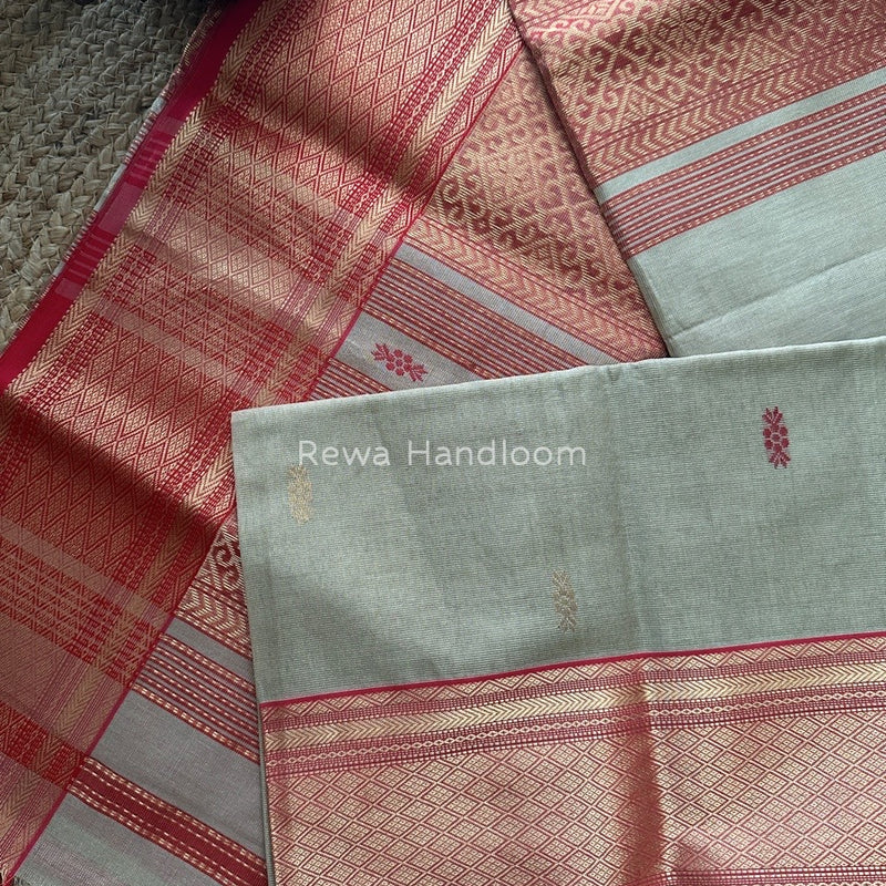 Maheshwari Beige Tissue Rich Pallu Saree THP034