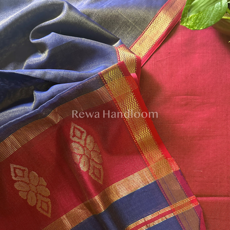 Maheshwari Rani Pink-Blue Tissue Buta Dress Material-TPT20