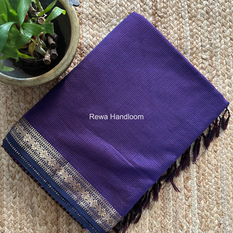 Maheshwari Violet Garbha Reshami Silk Saree GS343