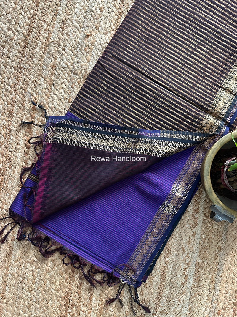 Maheshwari Violet Garbha Reshami Silk Saree GS343
