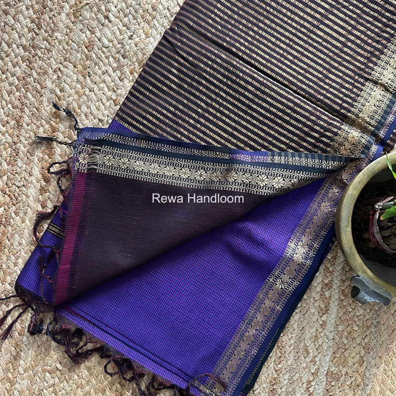 Maheshwari Violet Garbha Reshami Silk Saree GS343