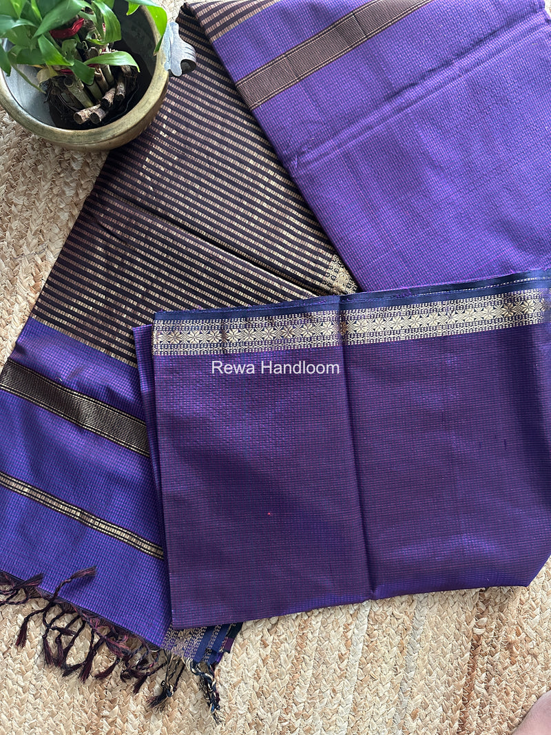 Maheshwari Violet Garbha Reshami Silk Saree GS343