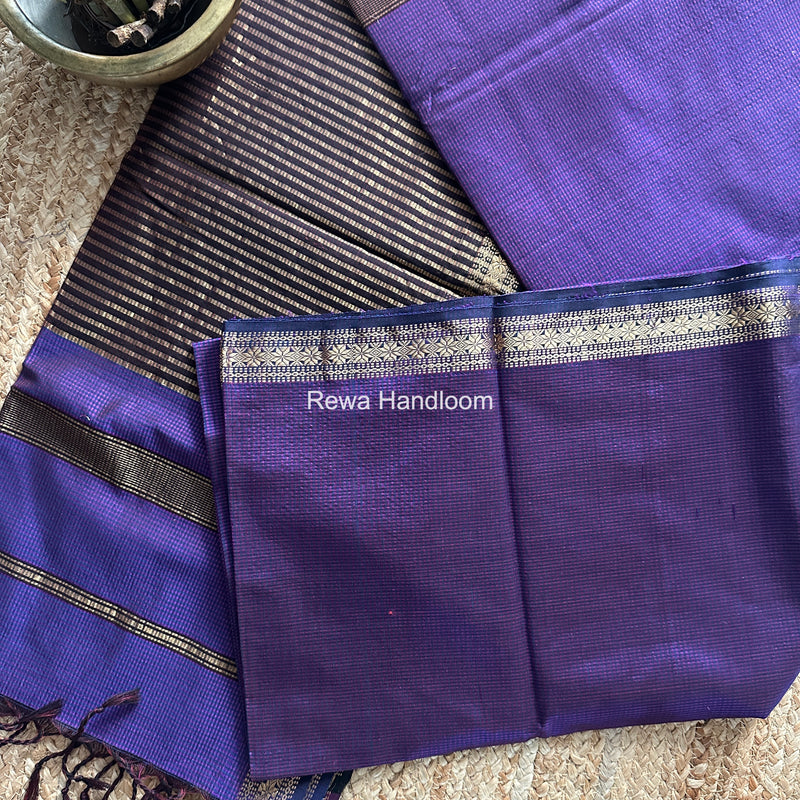 Maheshwari Violet Garbha Reshami Silk Saree GS343
