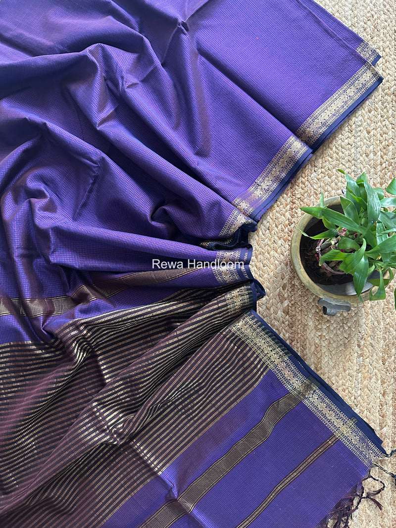 Maheshwari Violet Garbha Reshami Silk Saree GS343