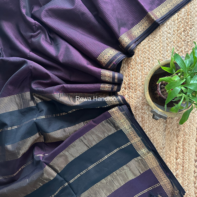 Maheshwari wine Garbha Reshami Silk Saree GS245