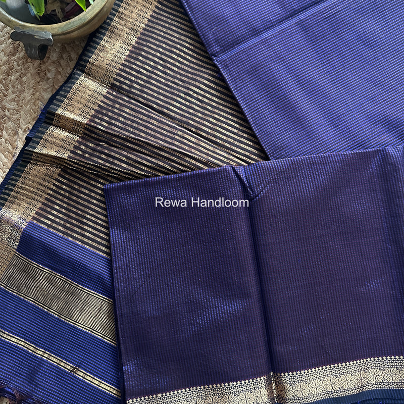 Maheshwari Dark Purple Garbha Reshami Silk Saree GS332