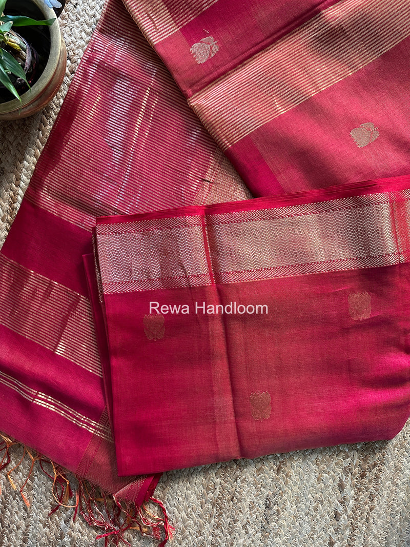Maheshwari Rani Pink Lotus Butta Saree LLBS034