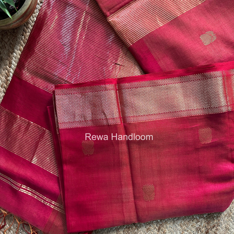 Maheshwari Rani Pink Lotus Butta Saree LLBS034