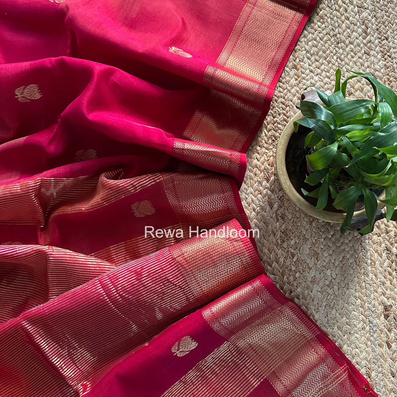Maheshwari Rani Pink Lotus Shaded Butta Saree LLBS034