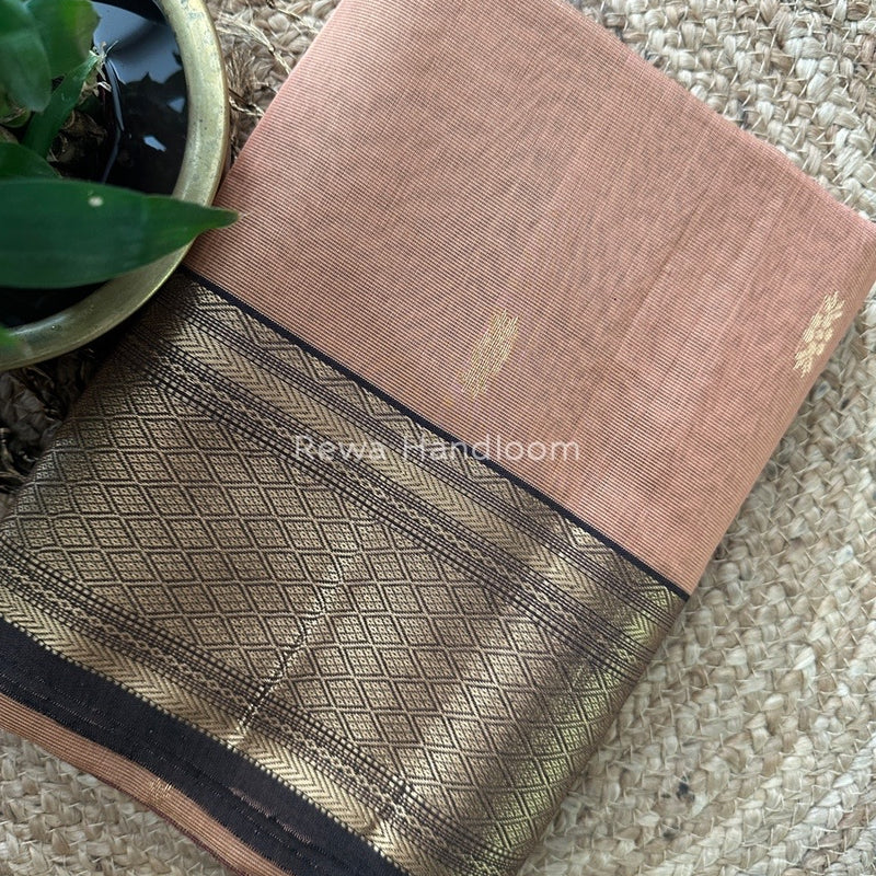 Maheshwari Peach Tissue Rich Pallu Saree THP032