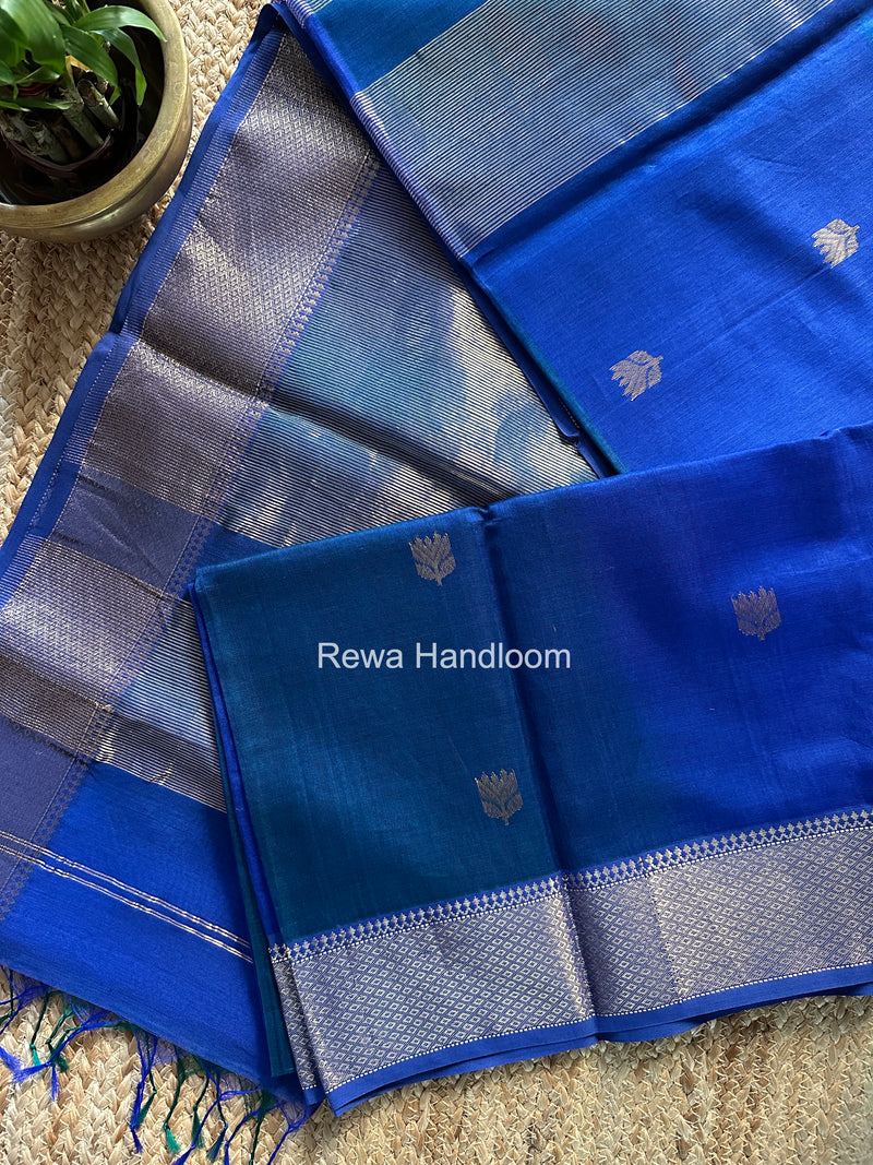 Maheshwari Blue Lotus Butta Saree LLBS035