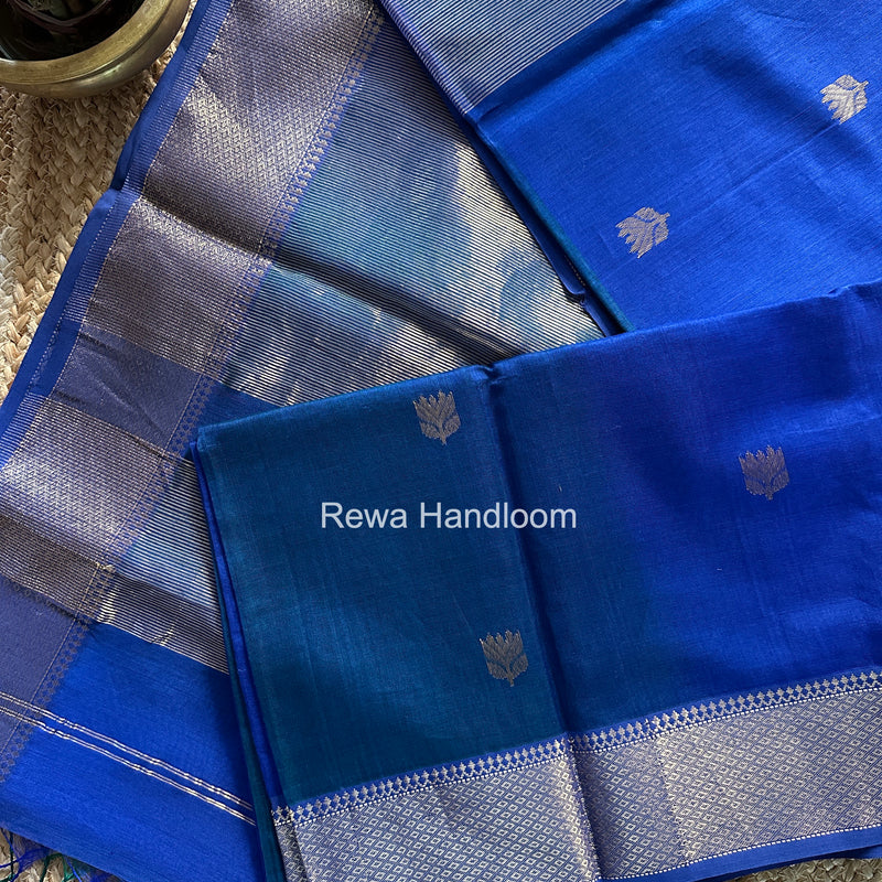 Maheshwari Blue Lotus Butta Saree LLBS035