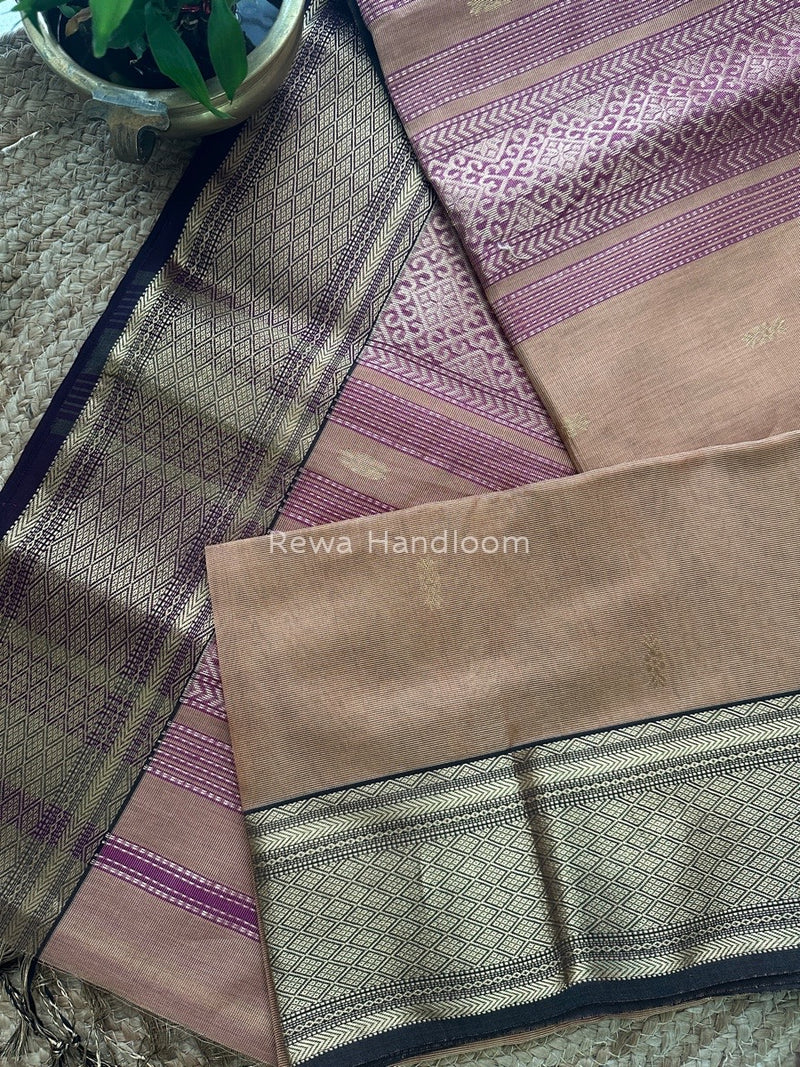 Maheshwari Peach Tissue Rich Pallu Saree THP032