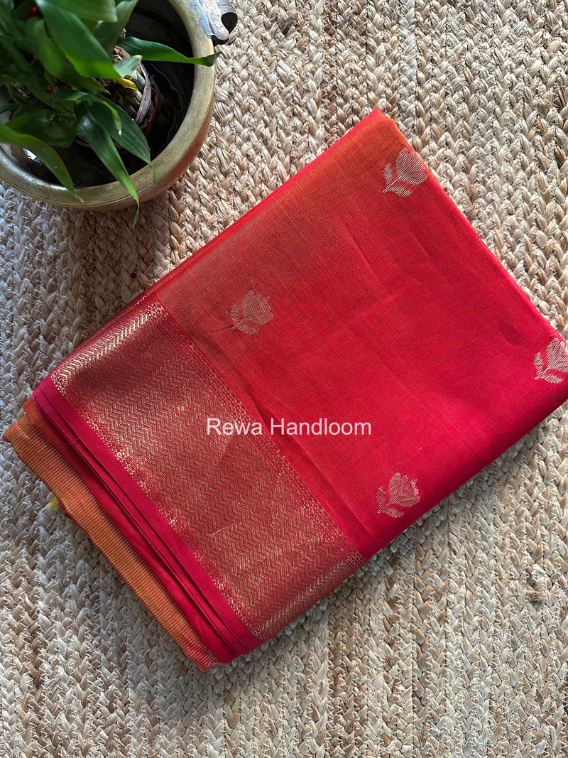 Maheshwari Red Lotus Shaded Butta Saree LLBS036