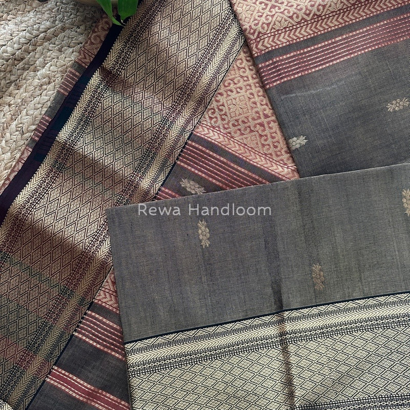 Maheshwari Black Tissue Rich Pallu Saree THP033