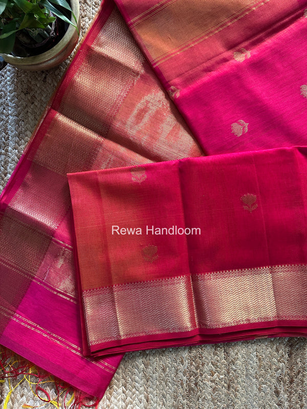 Maheshwari Pink Lotus Shaded Butta Saree LLBS038