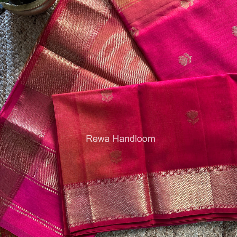 Maheshwari Pink Lotus Shaded Butta Saree LLBS038