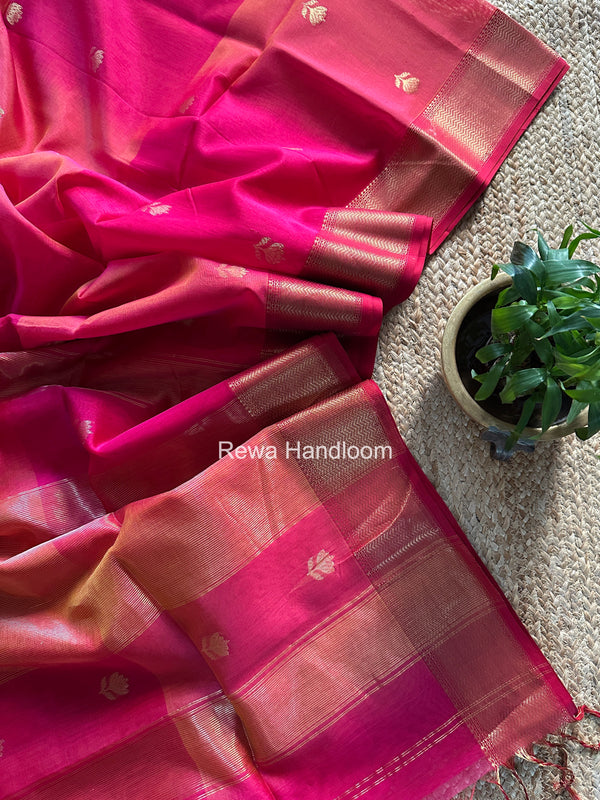 Maheshwari Pink Lotus Shaded Butta Saree LLBS038