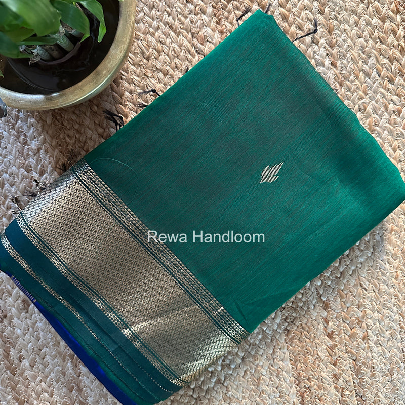 Maheshwari Green Butta Pallu Saree BTPS066