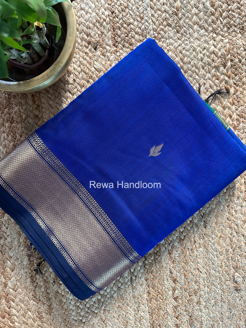 Maheshwari Blue Butta Pallu Saree BTPS068