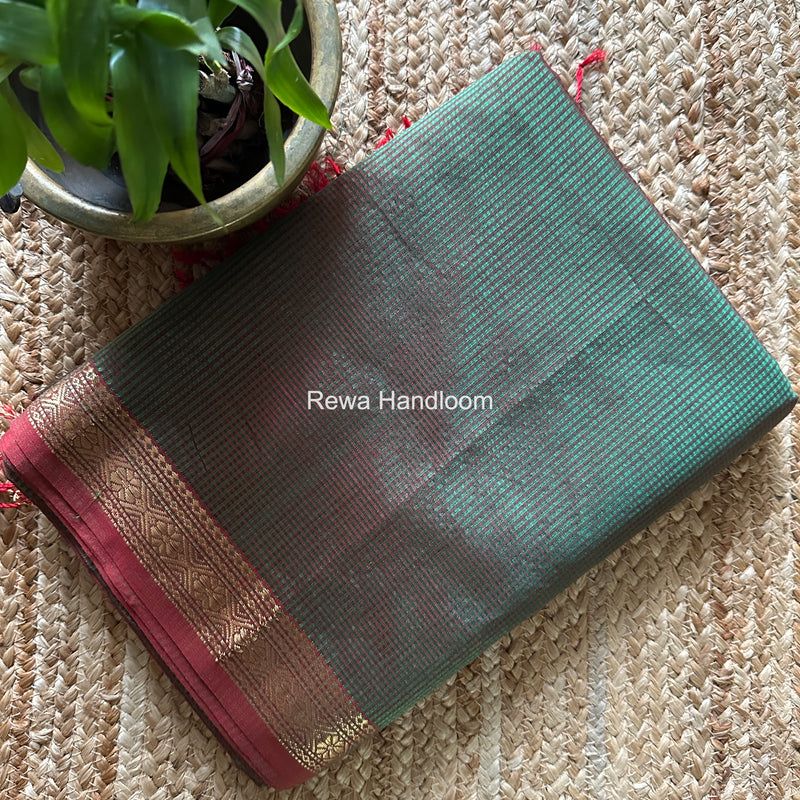 Maheshwari Green Garbha Reshami Rich Pallu Silk Saree GRPS02