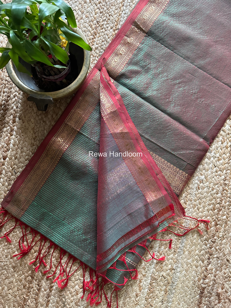 Maheshwari Green Garbha Reshami Rich Pallu Silk Saree GRPS02