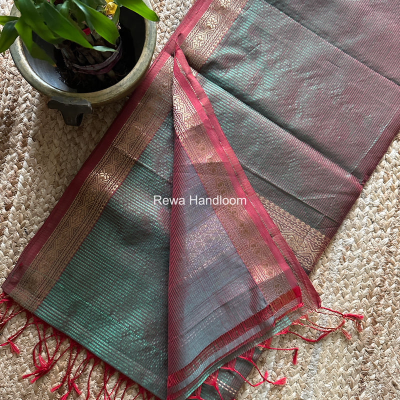 Maheshwari Green Garbha Reshami Rich Pallu Silk Saree GRPS02