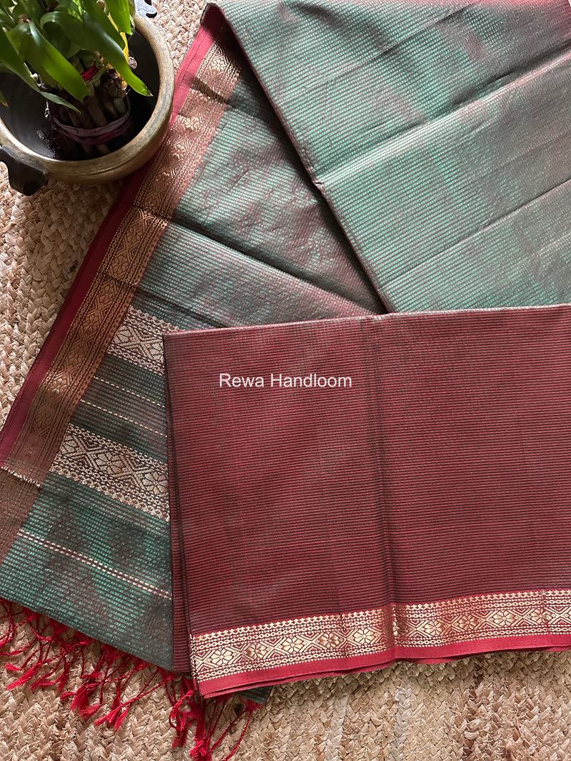 Maheshwari Green Garbha Reshami Rich Pallu Silk Saree GRPS02