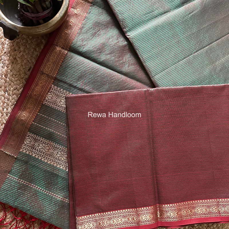 Maheshwari Green Garbha Reshami Rich Pallu Silk Saree GRPS02