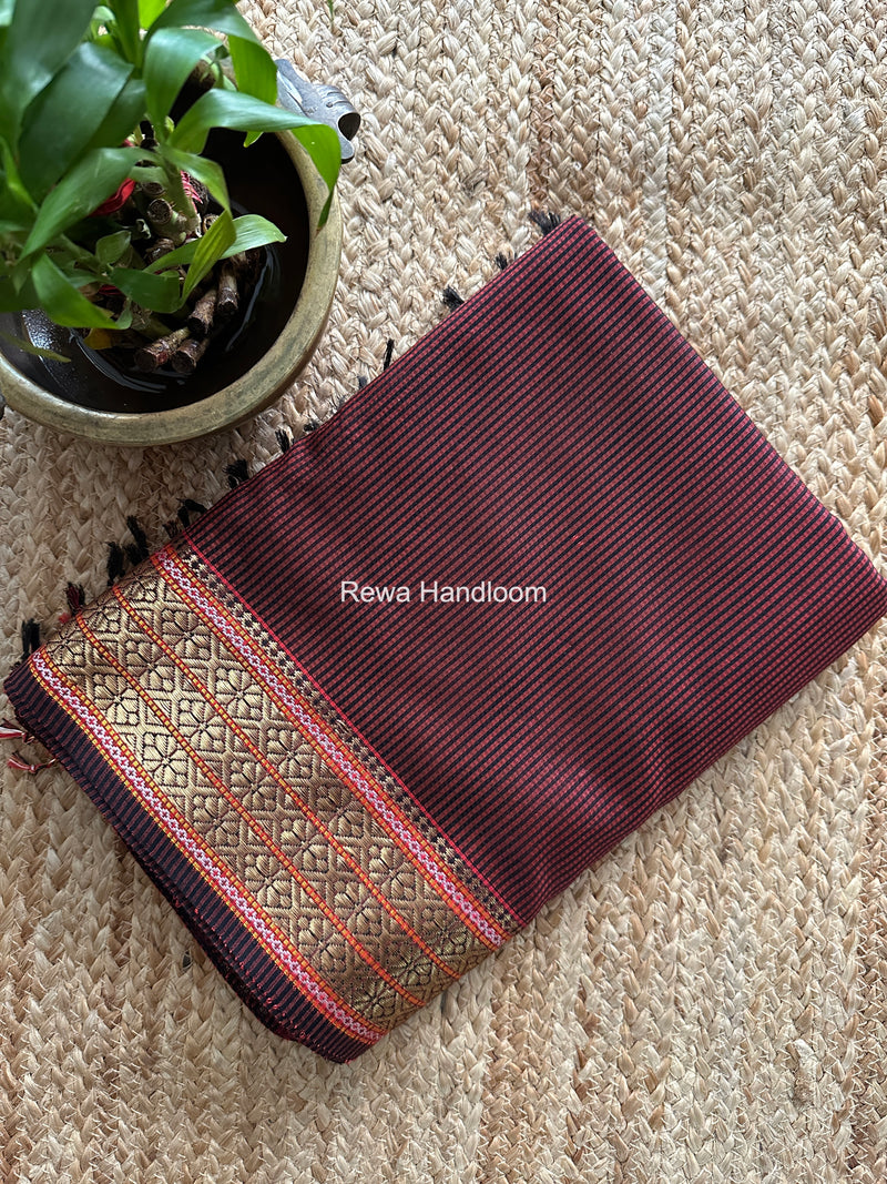 Maheshwari Maroon Garbha Reshami Rich Pallu Silk Saree GRS07