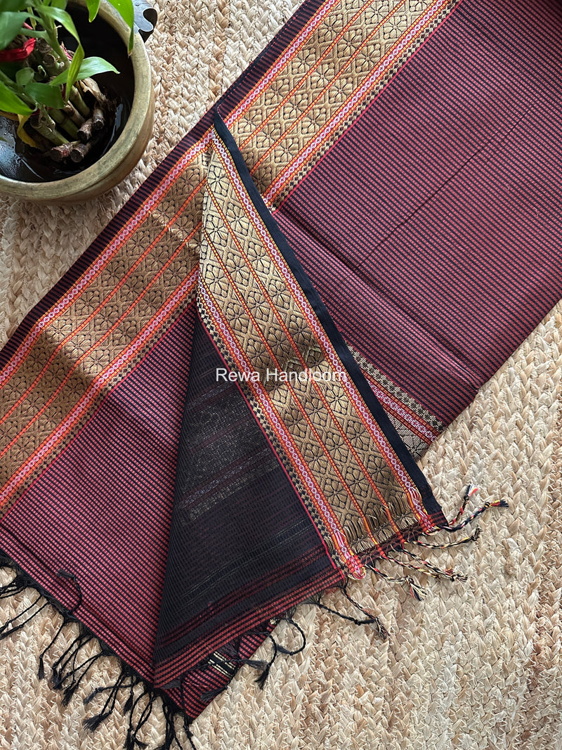 Maheshwari Maroon Garbha Reshami Rich Pallu Silk Saree GRS07