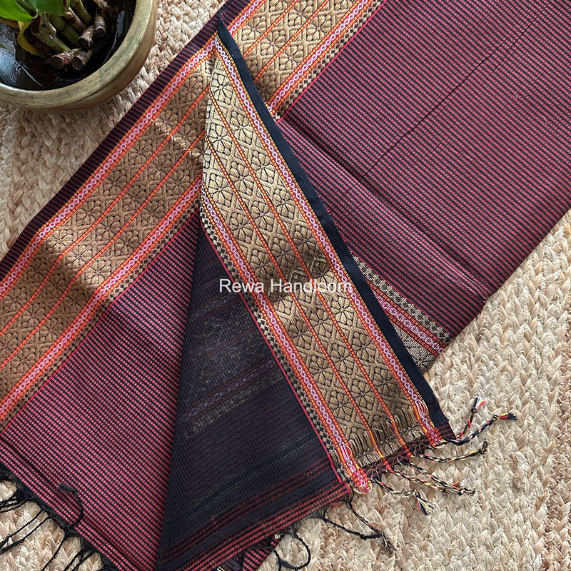 Maheshwari Maroon Garbha Reshami Rich Pallu Silk Saree GRS07