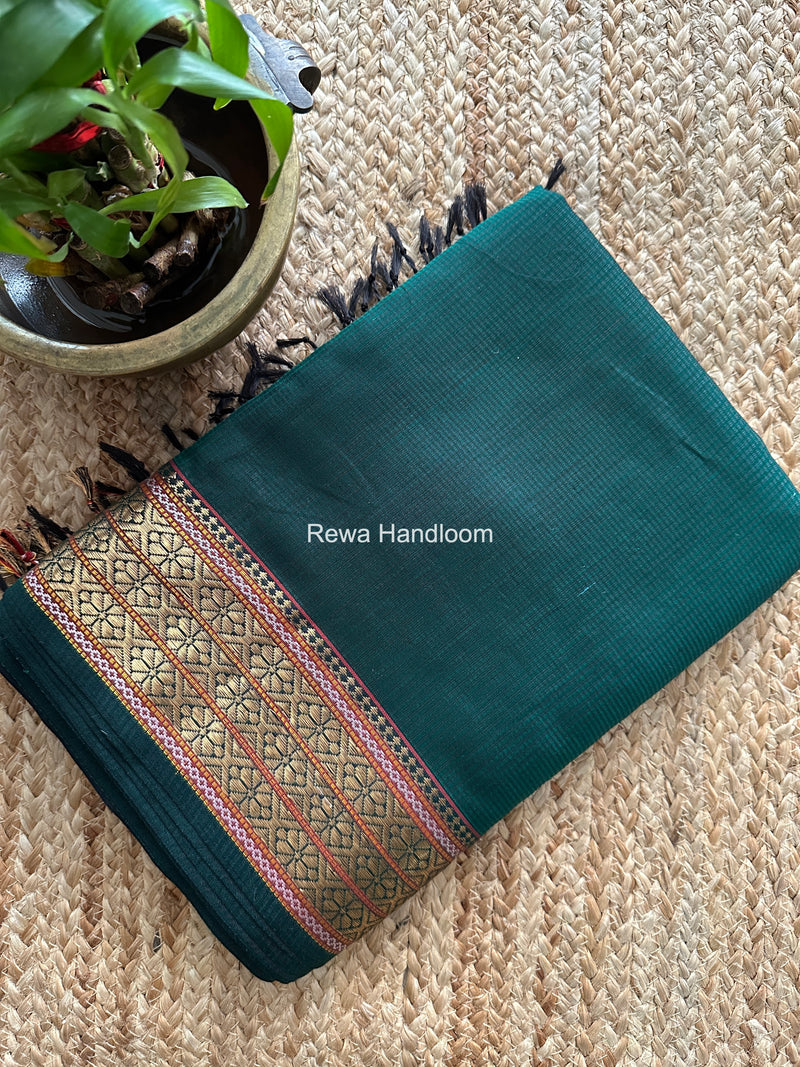 Maheshwari Green Garbha Reshami Rich Pallu Silk Saree GRS03