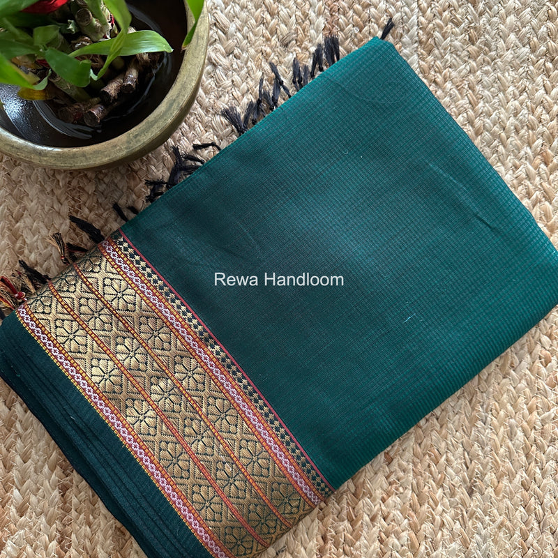 Maheshwari Green Garbha Reshami Rich Pallu Silk Saree GRS03