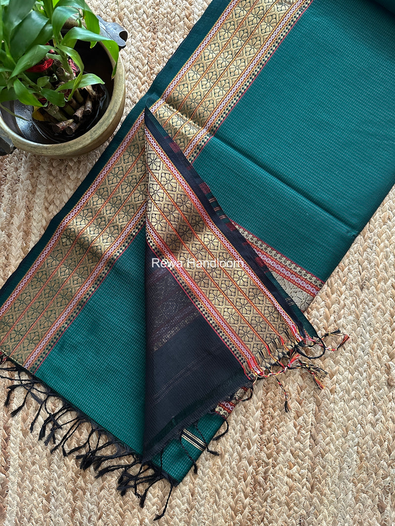 Maheshwari Green Garbha Reshami Rich Pallu Silk Saree GRS03