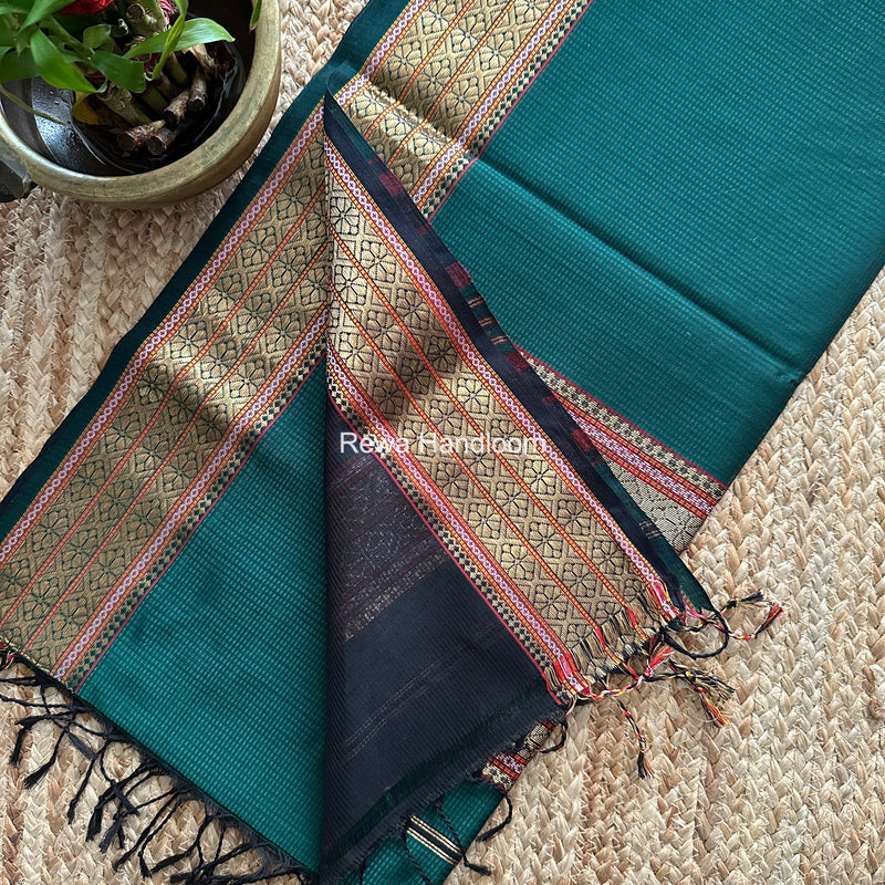 Maheshwari Green Garbha Reshami Rich Pallu Silk Saree GRS03