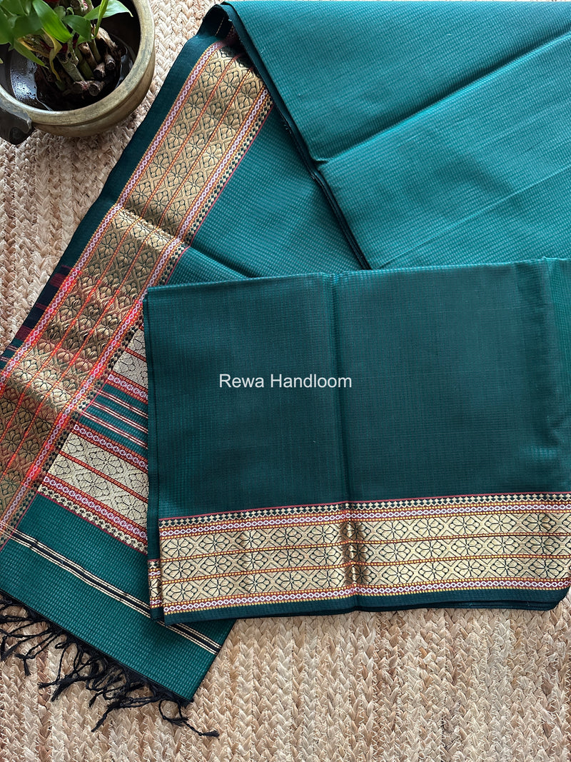 Maheshwari Green Garbha Reshami Rich Pallu Silk Saree GRS03
